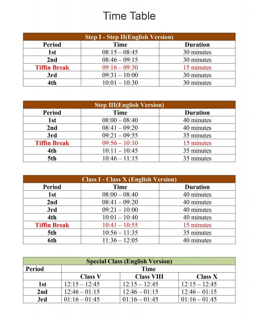 Time Table 01