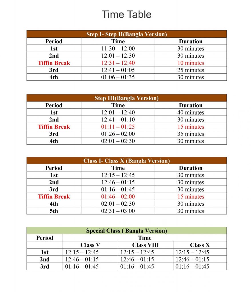 Time Table 02